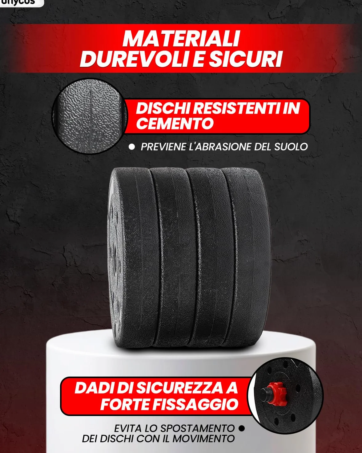Manubri Regolabili con Dischi 10-40 kg Coppia Pesi Barra Collegamento Antiscivolo per Allenamento Palestra Casa Fitness
