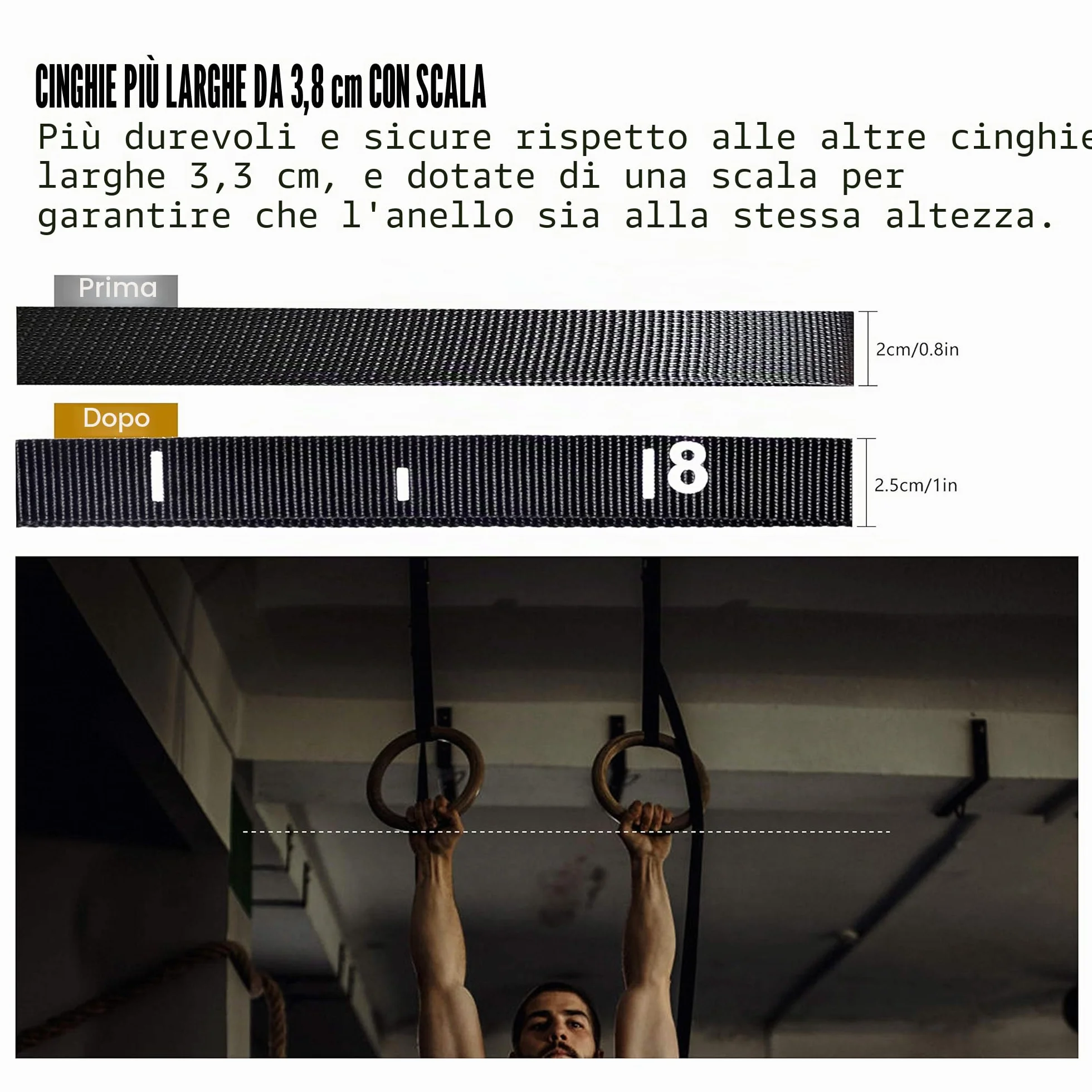 CCLIFE Anelli da ginnastica in legno olimpici per fitness