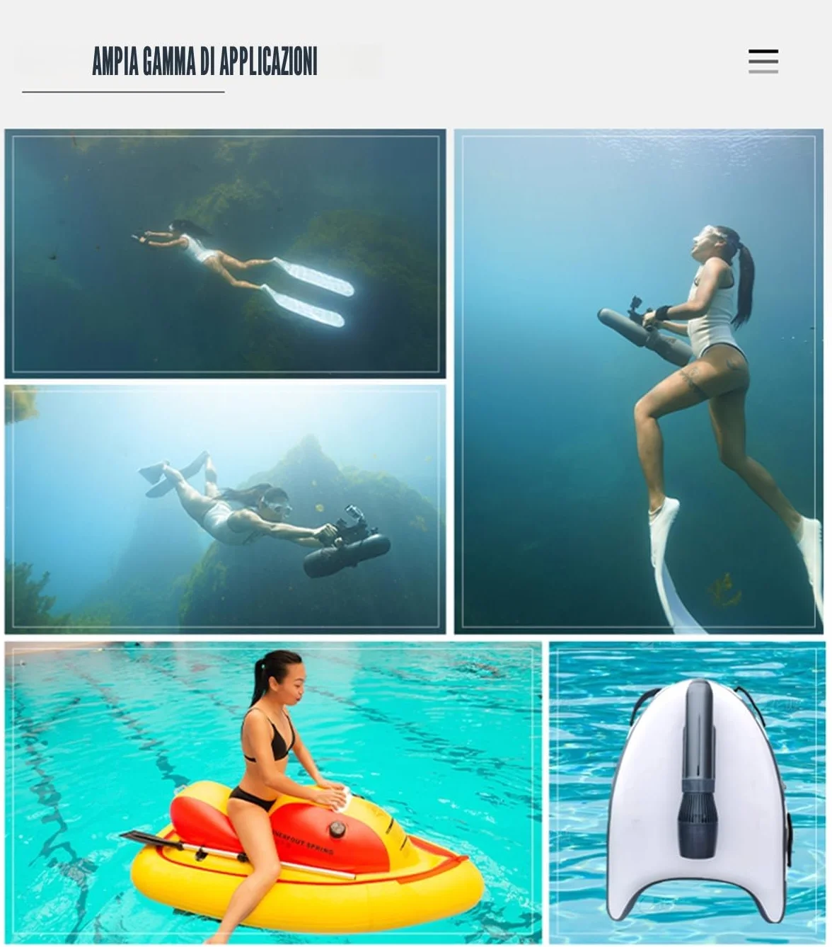 Jetski elettrico 700W 3m/s 14500mAh 160min Scooter marino subacqueo brushless