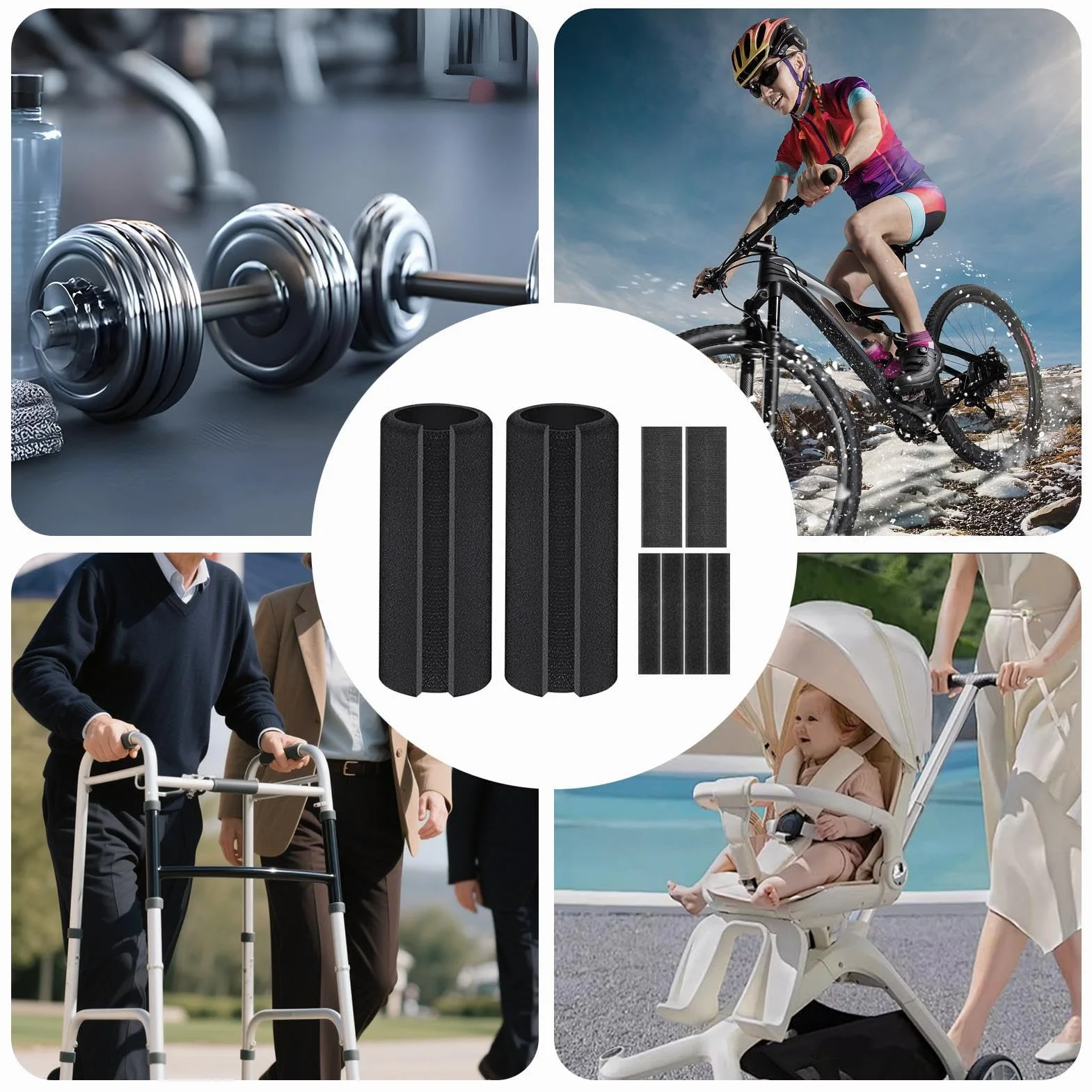 Scatola in schiuma per paramani Set da 2 impugnature ergonomiche per manubrio con imbottitura per moto fitness scooter