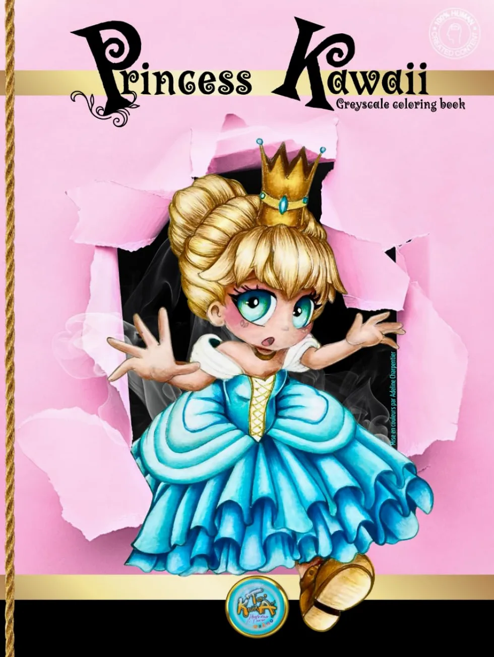 Princess Kawaii: Greyscale Coloring Book