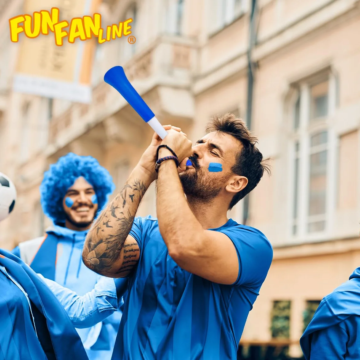 Trombe Vuvuzela Allungabili 108dB Smontabile Pieghevole per Animazione Sportiva Calcio Eventi - Pack 3