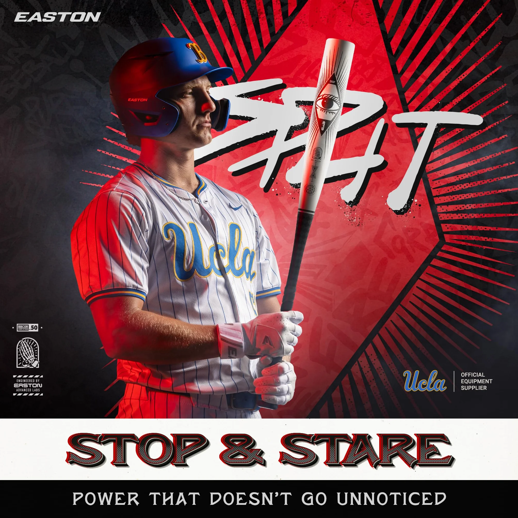 Easton 2025 Mazza Split Baseball Bat BBCOR -3 Drop 2 5/8" Barrel 2 Pc. Hybrid