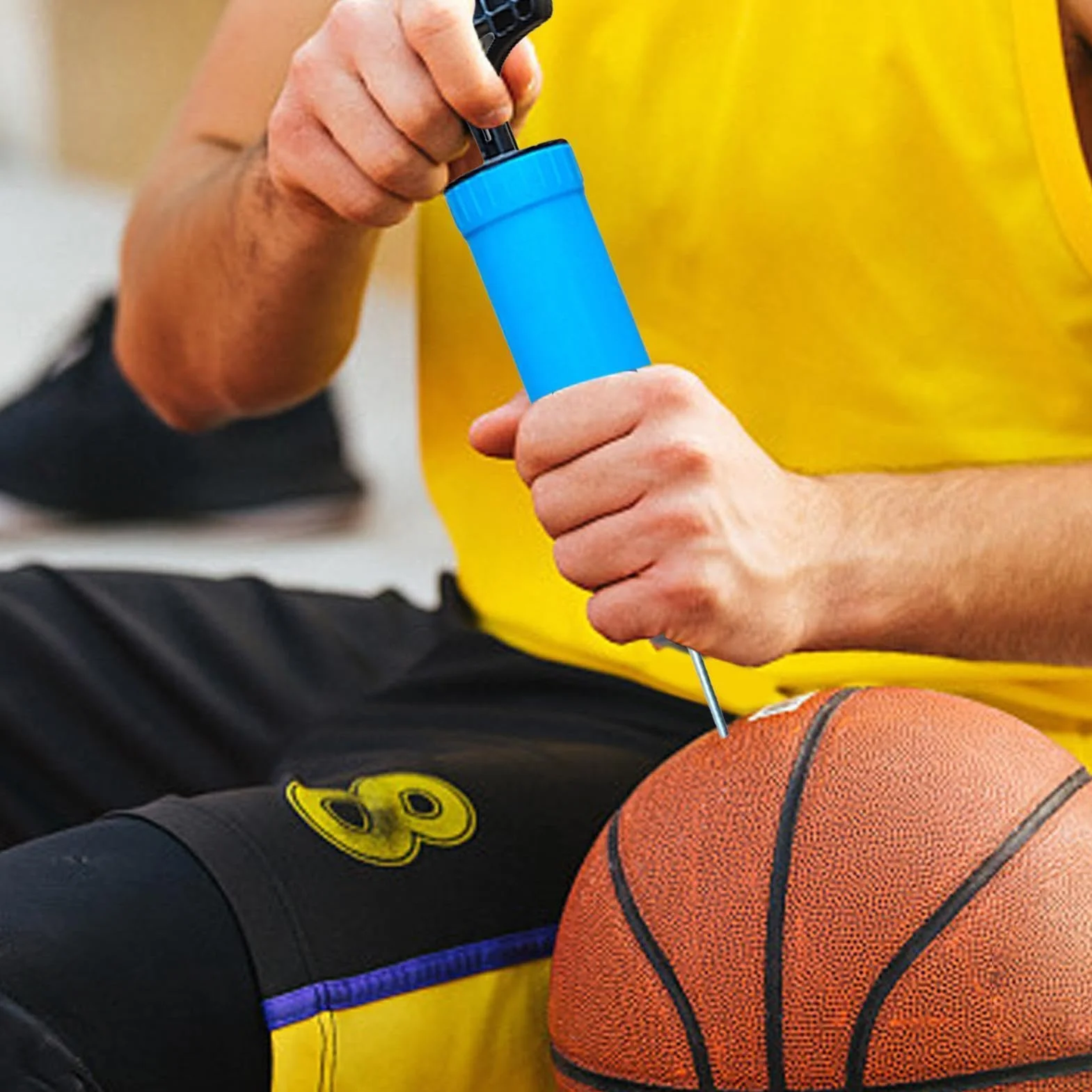 Pompa Ad Aria per Palloni Sportivi con Gonfiatore Manuale Portatile