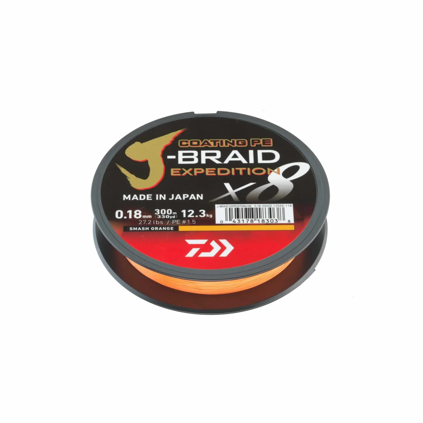 DAIWA J-Braid Expedition X8E 150m Smash Orange Lenza Intrecciata