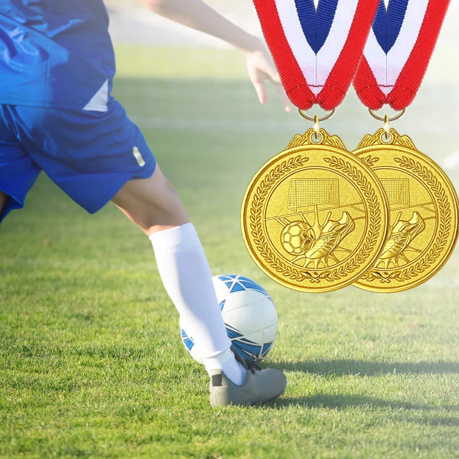 Medaglie Calcio in Metallo Set Premiazioni - Trofei Sportivi per Tornei