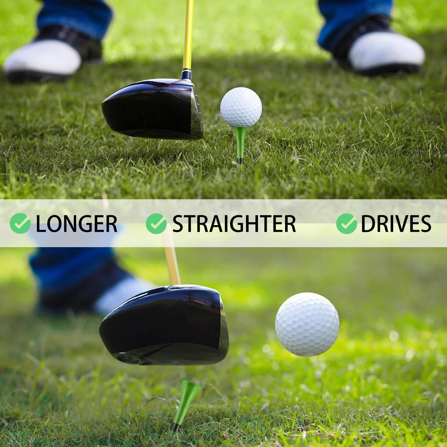 50 Pezzi Tee da Golf Colorati, Tee da Golf in Plastica Resistente Accessori per Parti da Golf con Parte Superiore in Gomma Ammortizzata Ideali per Tee e Allenamento - 83 mm