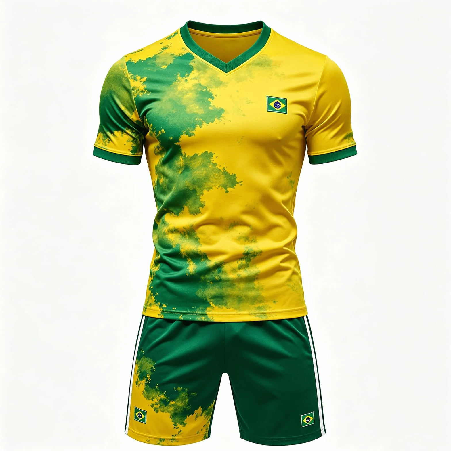 Generisch Coppa del Mondo 2026 Articolo per tifosi di calcio brasiliano vestito per adulti – Pantaloncini