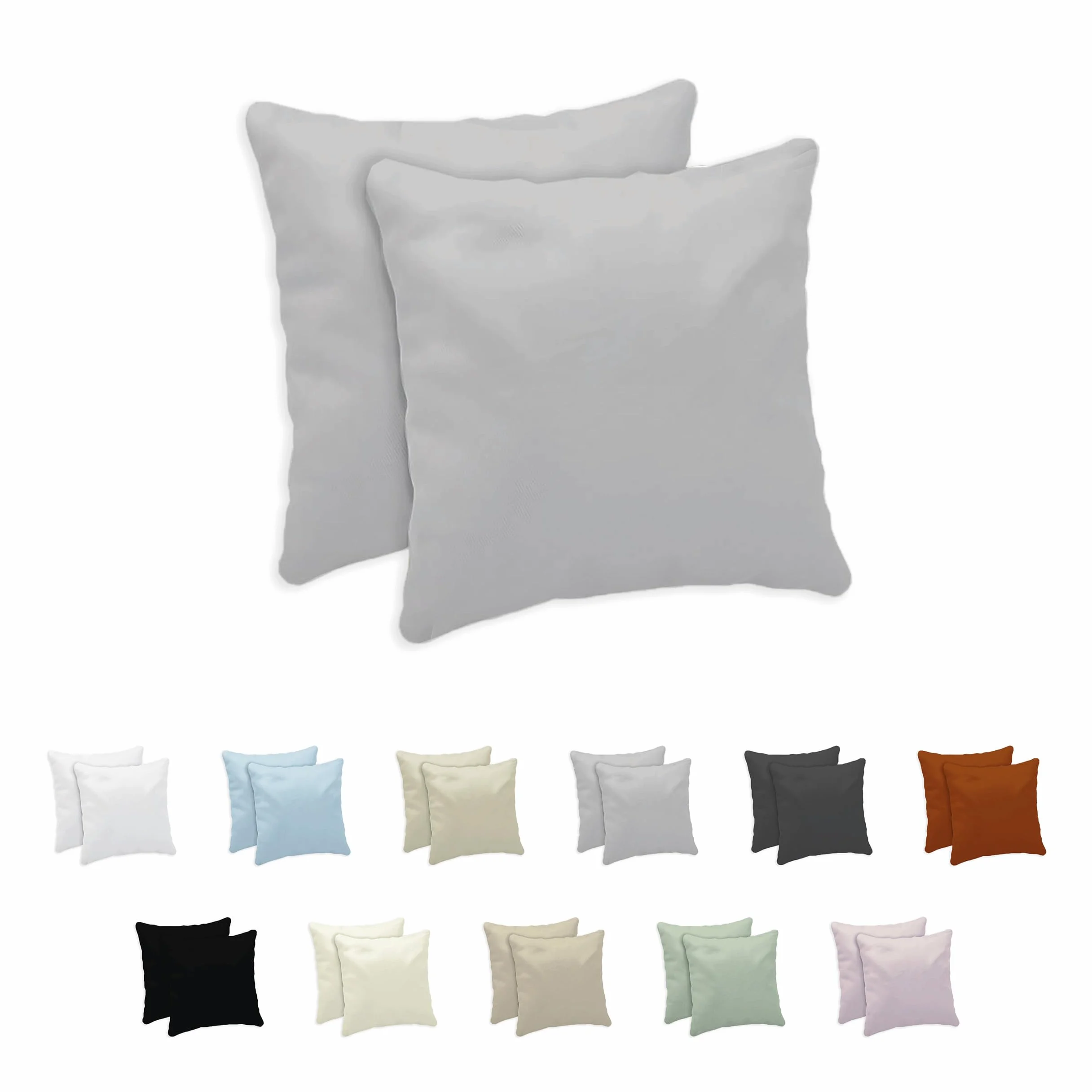 Giovanni Dolcinotti Copricuscini Decorativi 50x50 Set 2 Federe Cuscini Divano 100% Cotone Grigio Perla Modello Atlanta