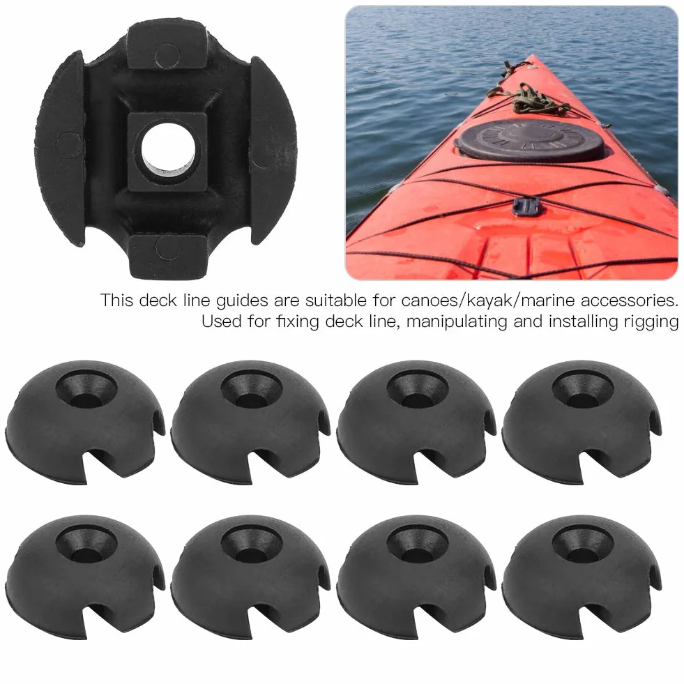 MAGT Deck Line Guide Guida Linea di Coperta 10 Pezzi Plastica 3 cm per Kayak Nero