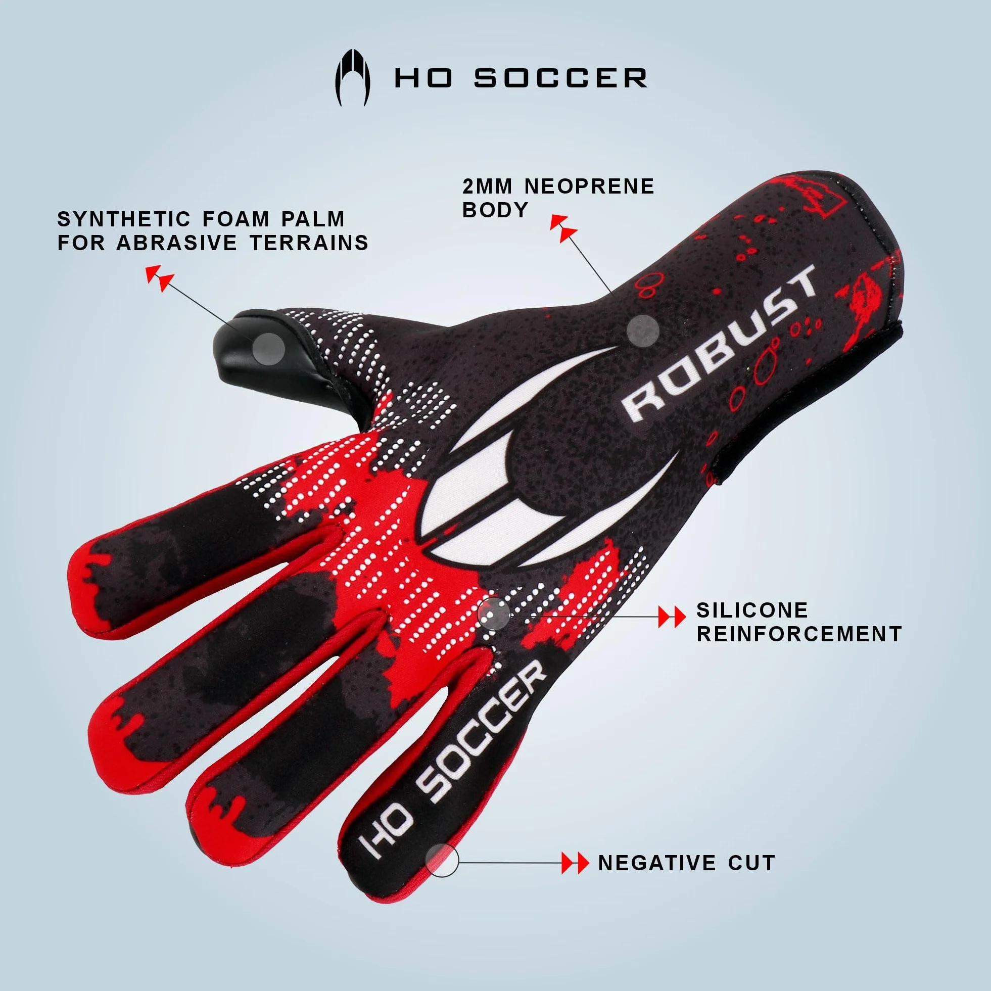 Ho Soccer Robust Red Guanti Portiere Unisex Bambini