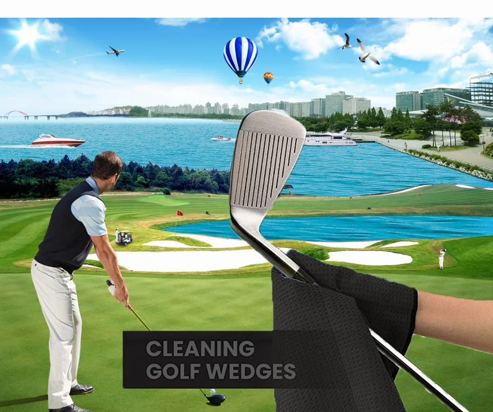 Divo Set di Pulizia Golf Club Groove Spazzola Asciugamano Pieghevole Strumento Riparazione Marcatore Palla
