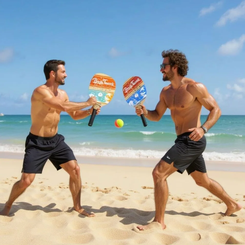 oppia Racchette da Spiaggia Beach Tennis Set con Pallina Morbida Leggere e Resistenti per Gioco all'Aperto
