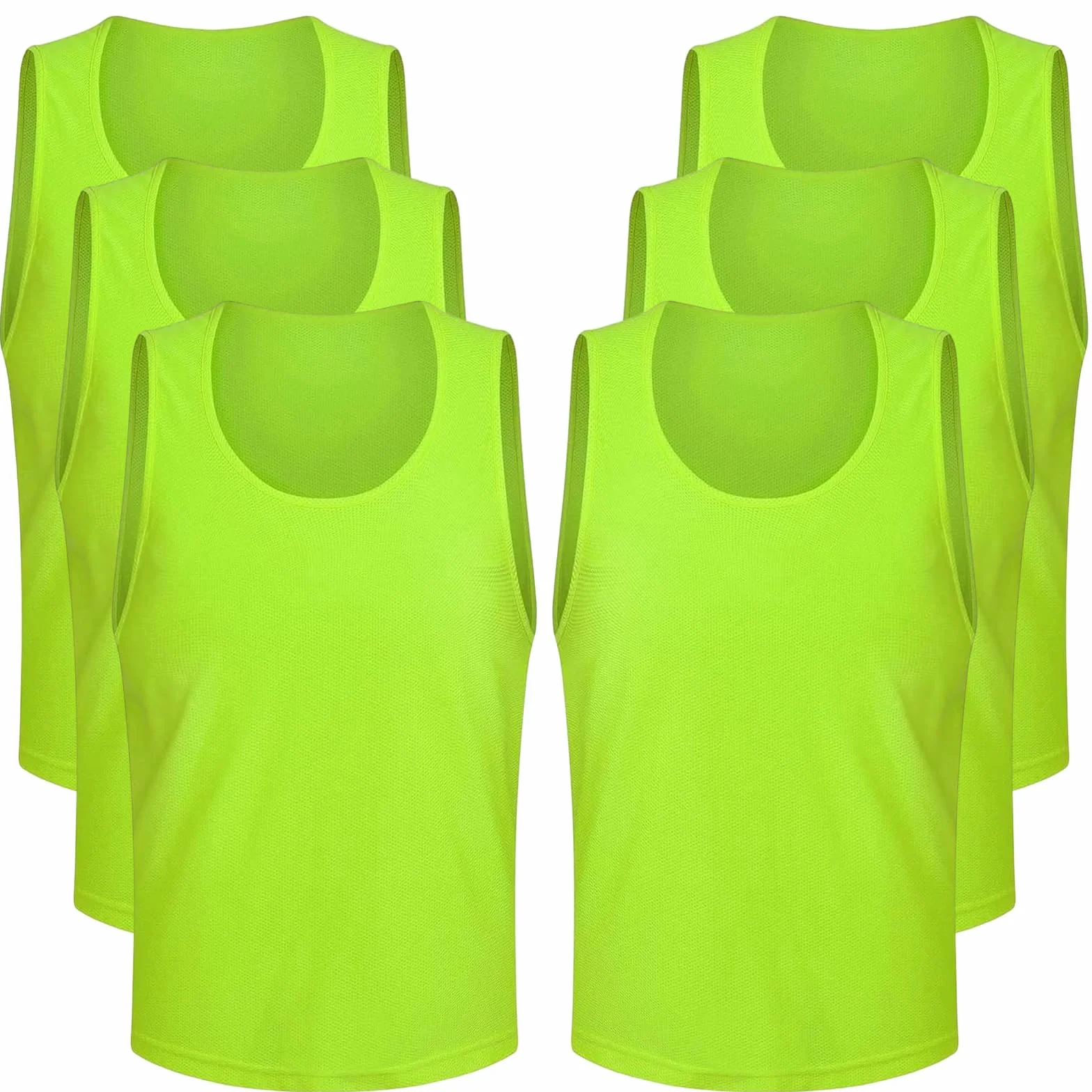 Mesh Scrimmage Gilet Traspirante Casacche Calcio Adulti 6 Pezzi, Verde Pettorine da Allenamento, XL