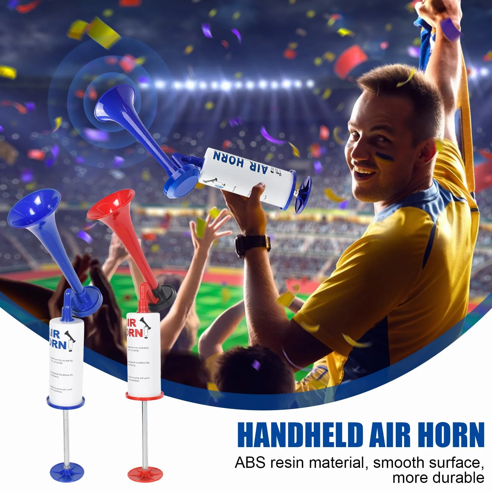 Zimoer Tromba da Stadio Manuale Air Horn Estremamente Forte Riutilizzabile per Partite di Calcio