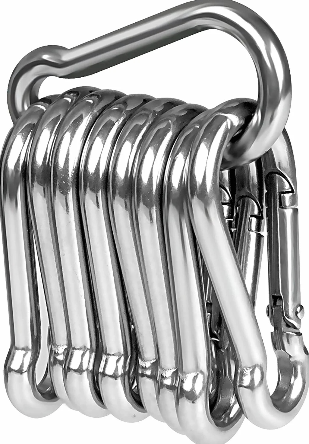 Moschettoni in Acciaio Inox 304 50mm x 5mm con Chiusura a Scatto 10pcs