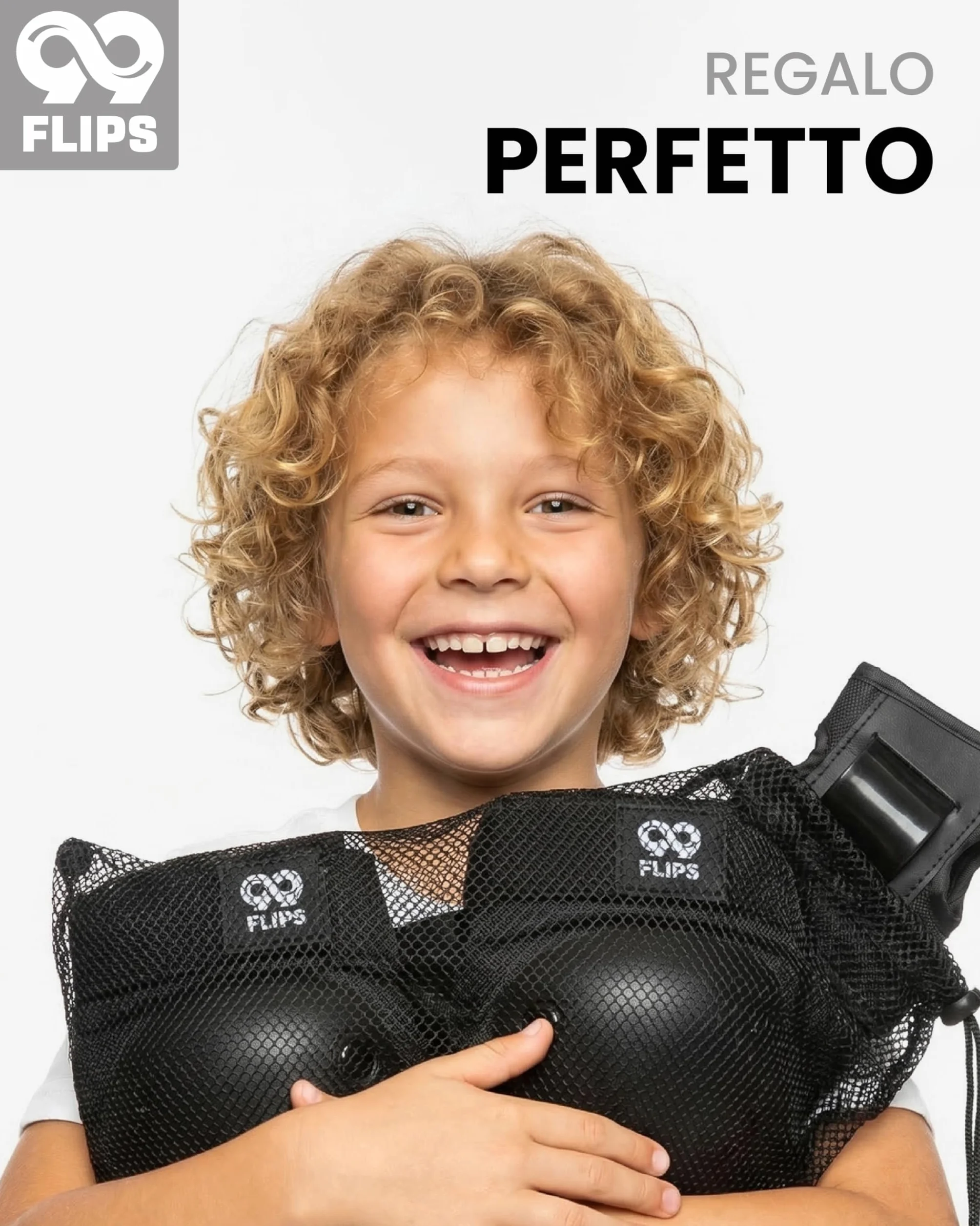 99FLIPS Protezioni Pattini Bambina Ginocchiera Bambini Set Protezione Skateboard NERO XS