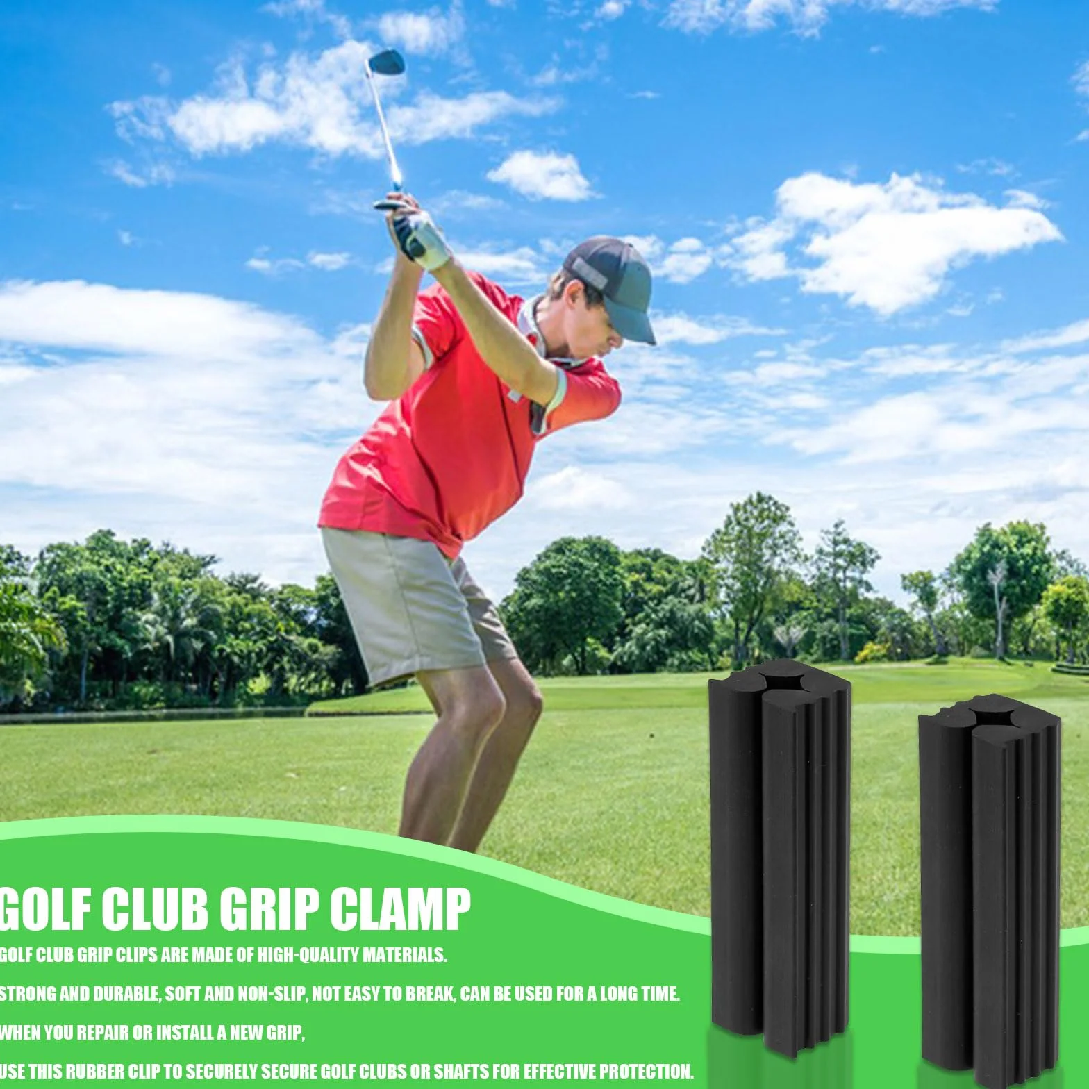 Morsetto per mazze da golf 2 pezzi gomma strumento riparazione