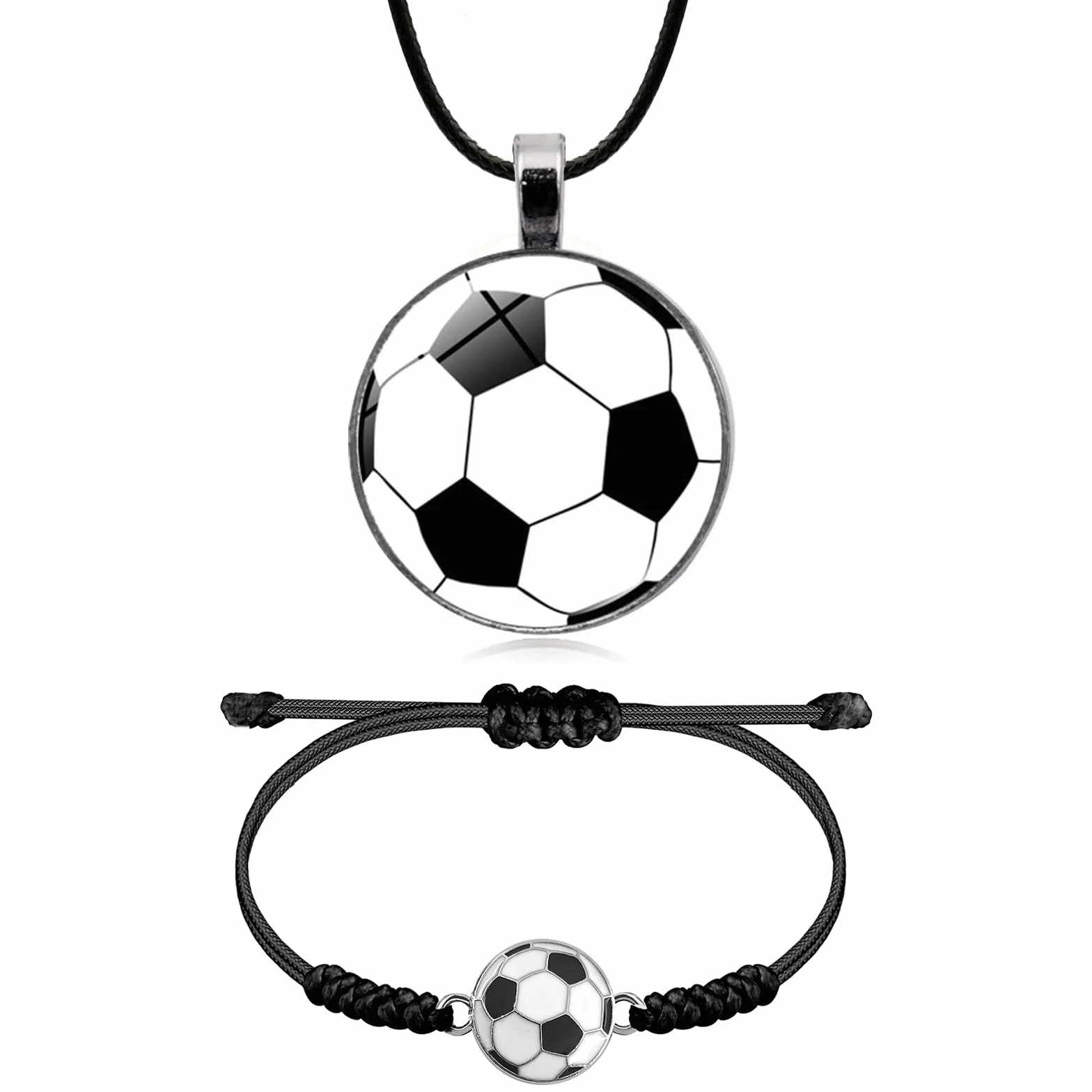 Set Bracciale e Collana da Calcio Regolabili per Ragazze Tifosi