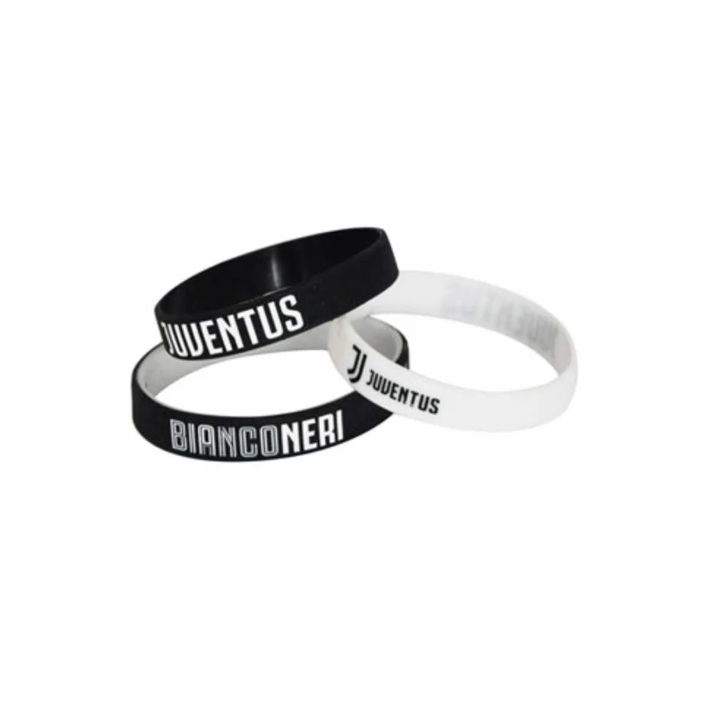 TRIS BRACCIALI SILICONE JUNIOR JUVE JUVENTUS PRODOTTO UFFICIALE