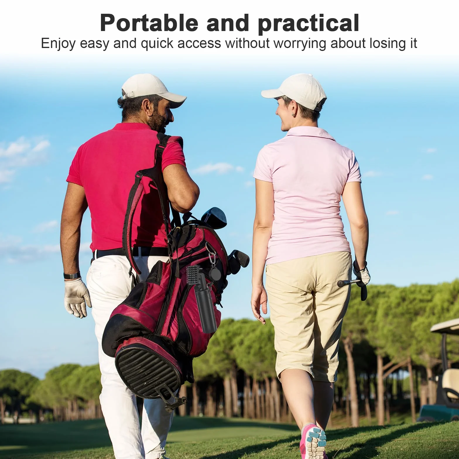 Spazzola per Pulizia Mazze da Golf con Bottiglia 118ml, Clip Fissaggio, Scanalature U e V