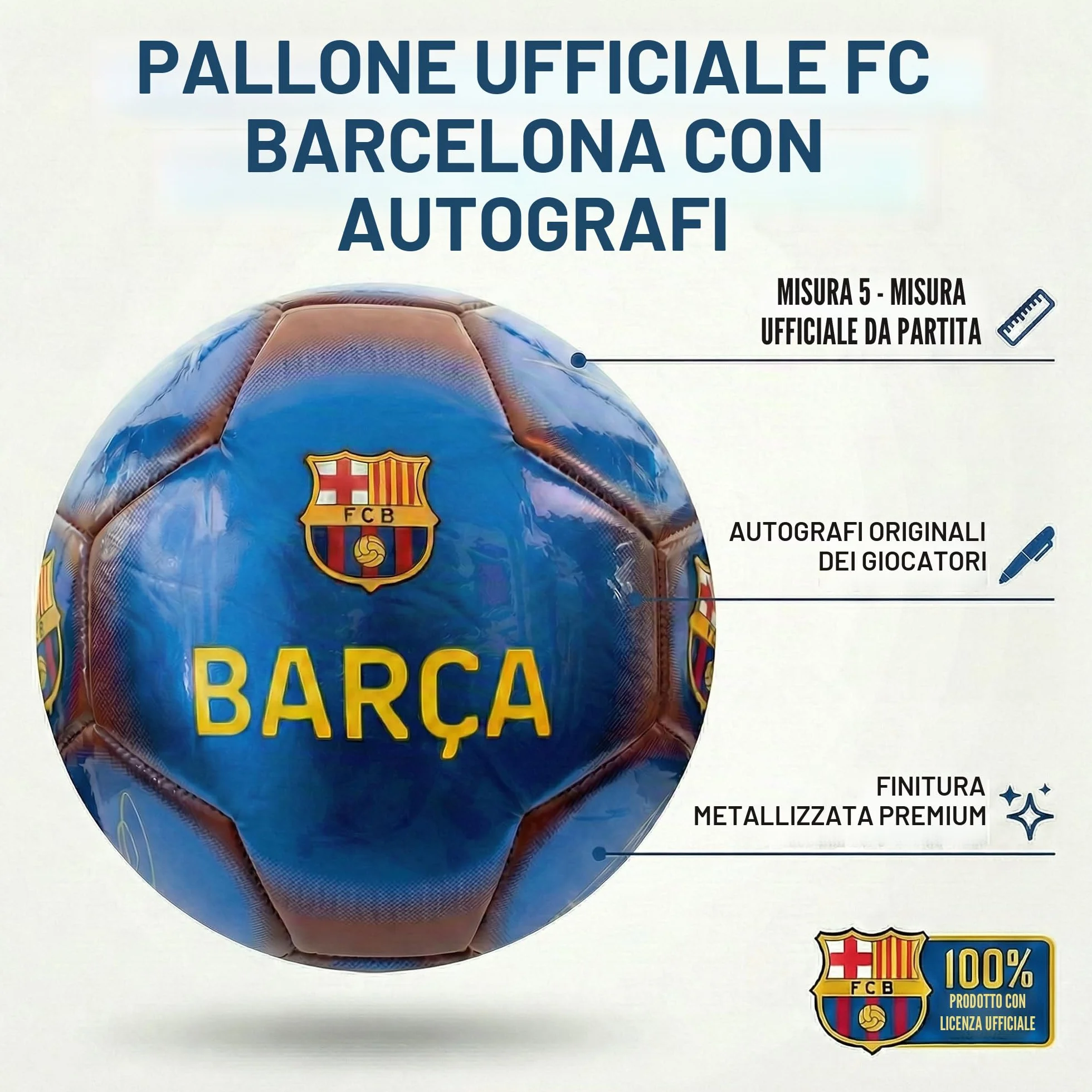 Pallone da calcio classico Hy-Pro taglia 5 metallizzato ufficiale
