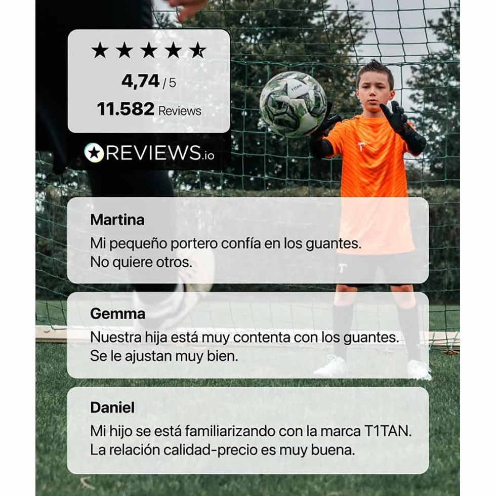 T1TAN Rebel Guanti da Portiere per Bambini Calcio con Protezione Dita