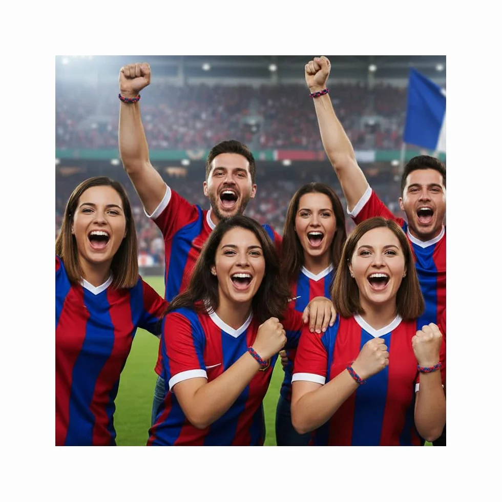BDM Bracciale da Calcio Barcellona con Filo Intrecciato