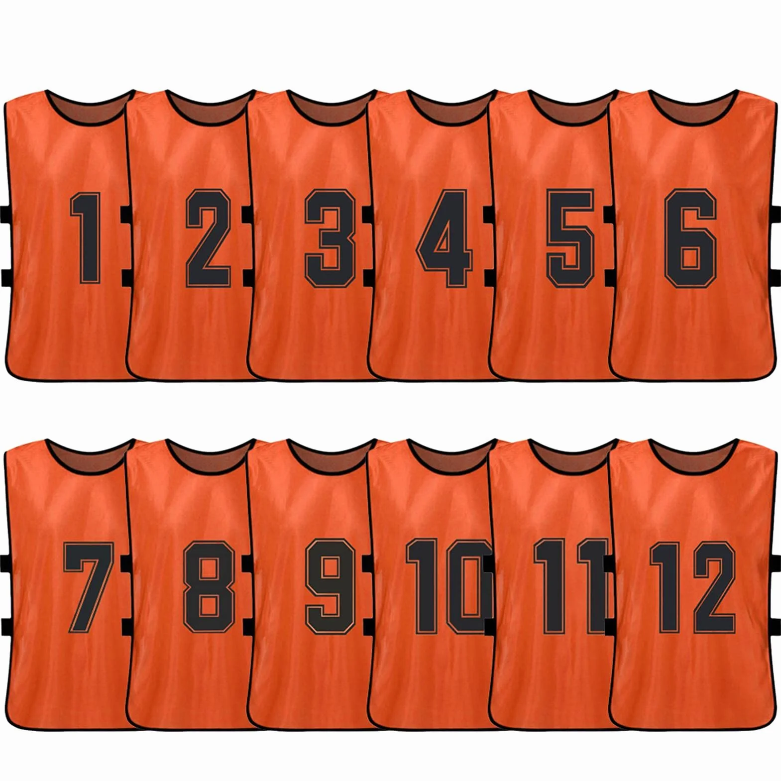 Maglie da Calcio Numerate 12 PCS Adulti Soccer Pinnies Quick Drying Training Gilet