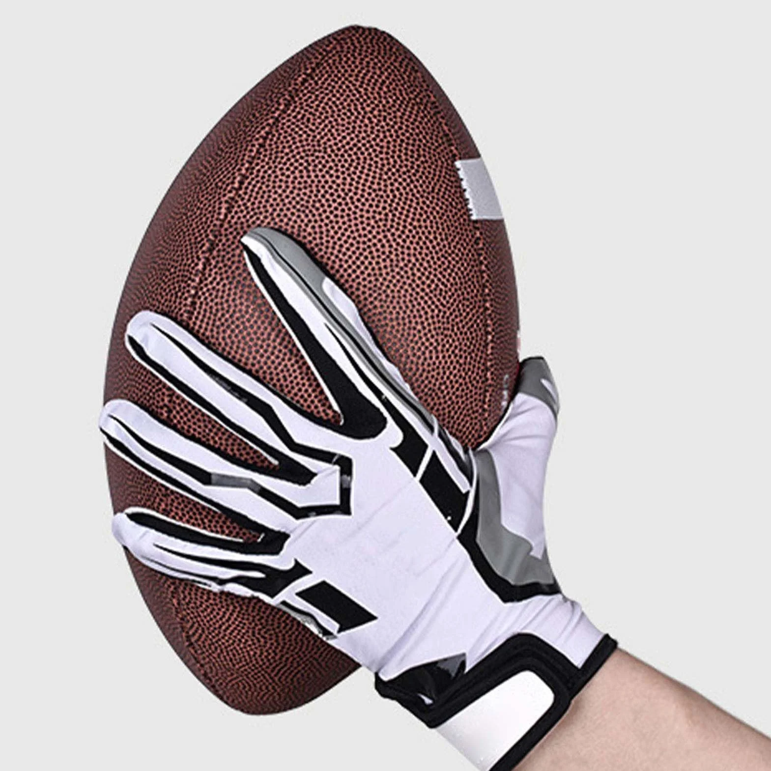 VBESTLIFE Guanti da Calcio Giovanile Antiscivolo Traspiranti a Dita Intere per Football Americano Baseball (M)