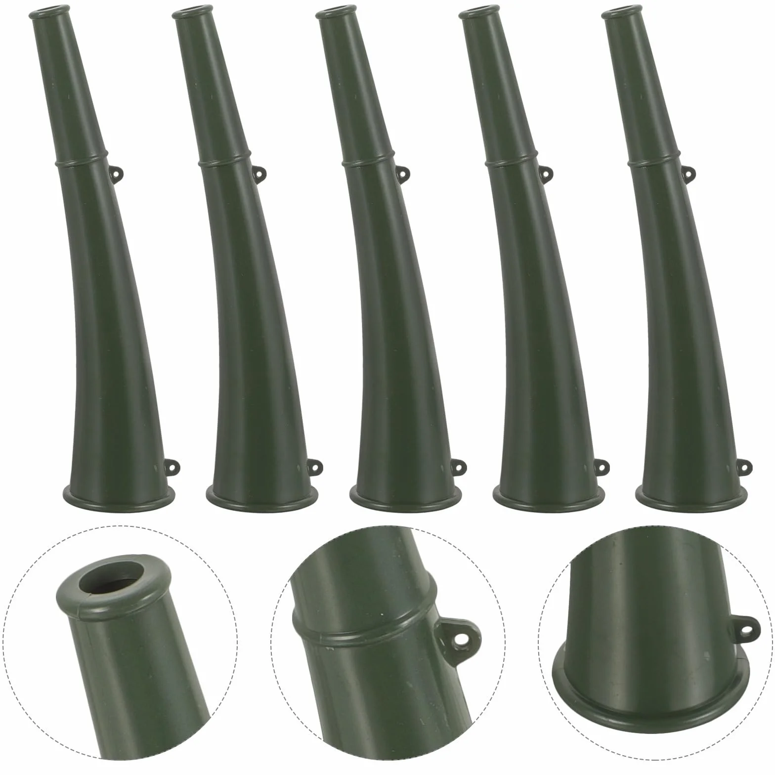 Hemobllo 5 Pezzi Corno di Plastica Verde per Addestramento e Party, Resistente e Portatile per Attività Outdoor e Cerimonie, Corno da Allenamento Multiuso