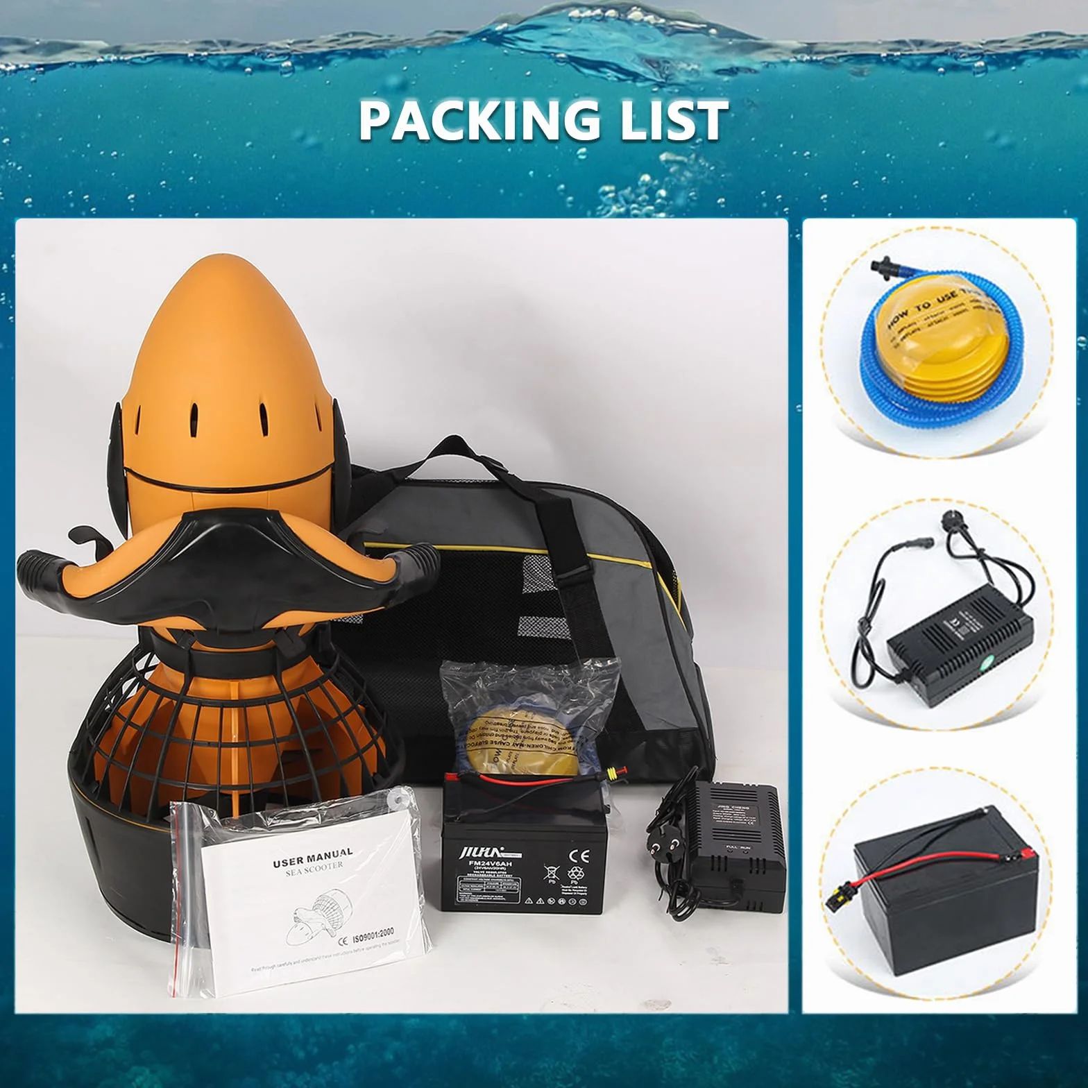 Scooter subacqueo 500 W Veicolo propulsione subacquea per immersioni e nuoto