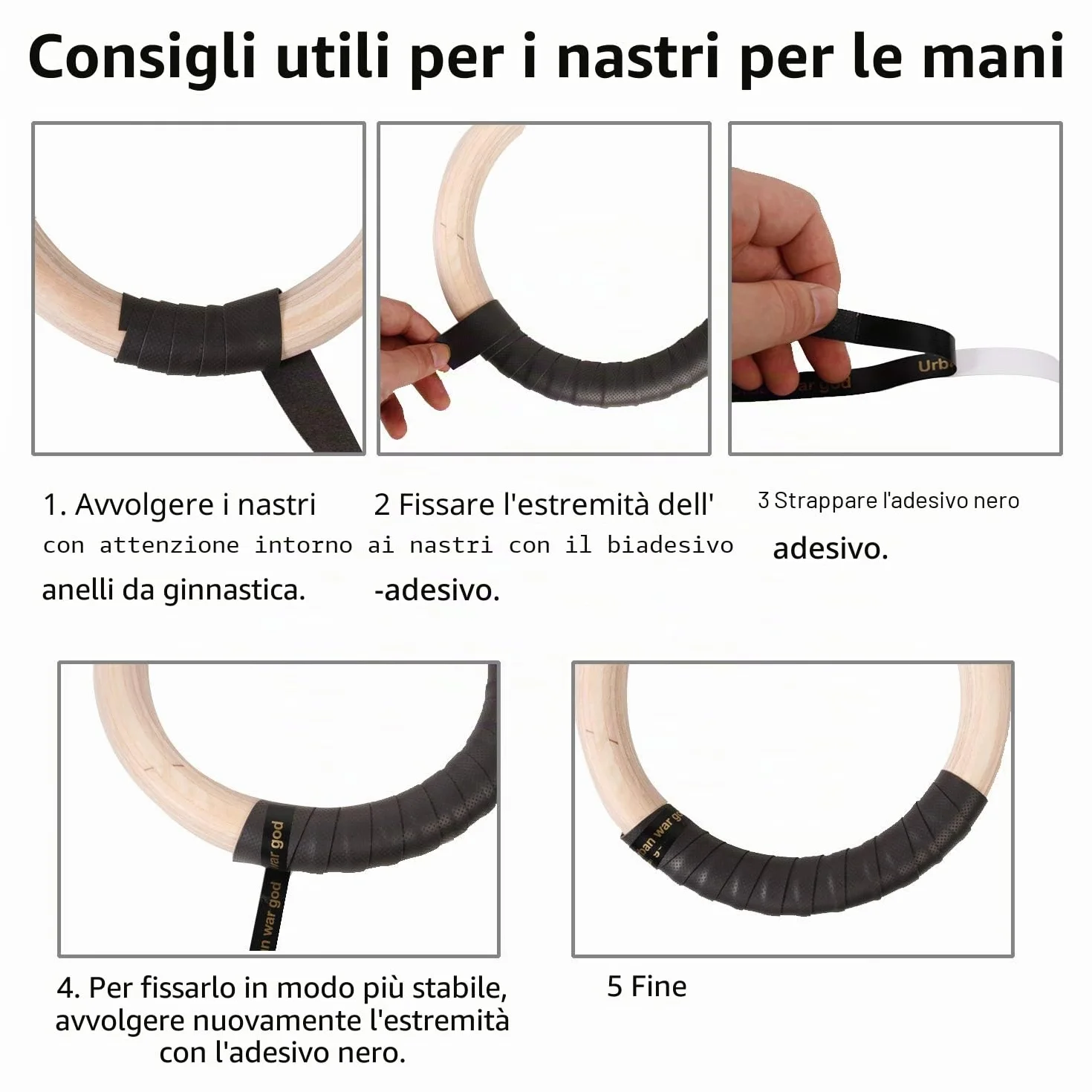 CCLIFE Anelli da ginnastica in legno olimpici per fitness