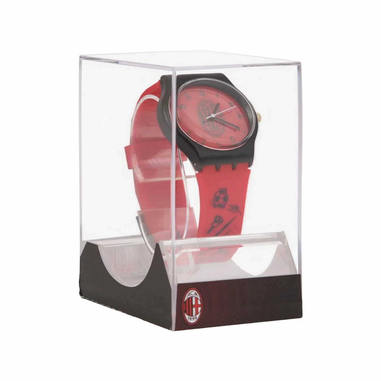 A.C. Milan Orologio Ufficiale per Piccoli Tifosi Rossoneri, Cinturino in Gomma, Rosso